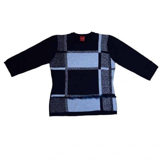 ⭐️ Olsen Navy Block Design Sweater- size 8 - Picture 1 of 8